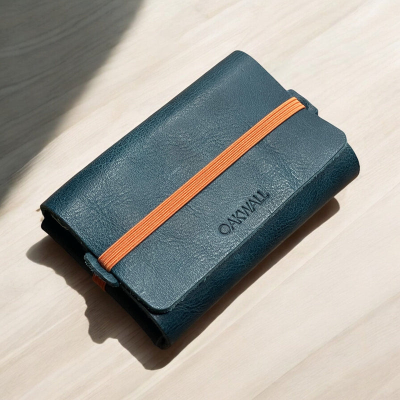 The Wrap Leather Wallet- Old Denim