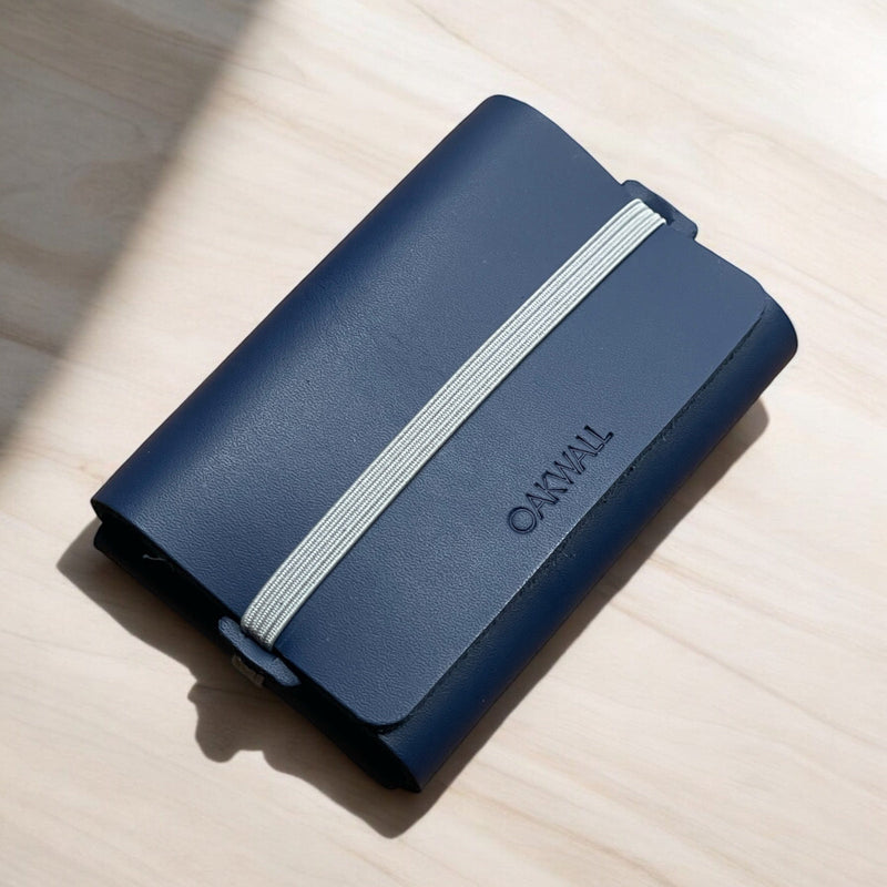 The Wrap Leather Wallet- Navy Blue