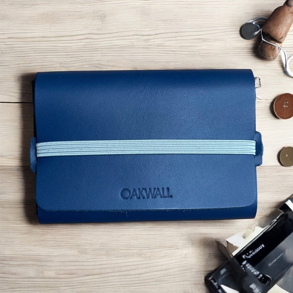 The Wrap Leather Wallet- Navy Blue