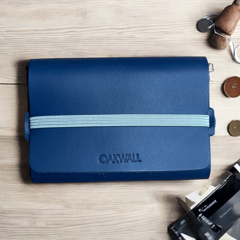 The Wrap Leather Wallet- Navy Blue