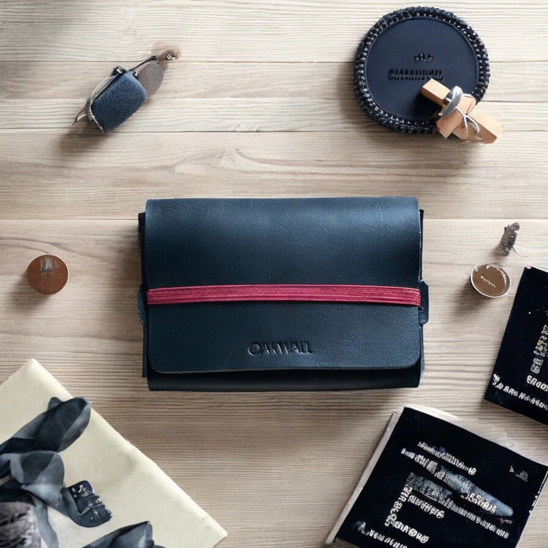 The Wrap Leather Wallet- Midnight Black