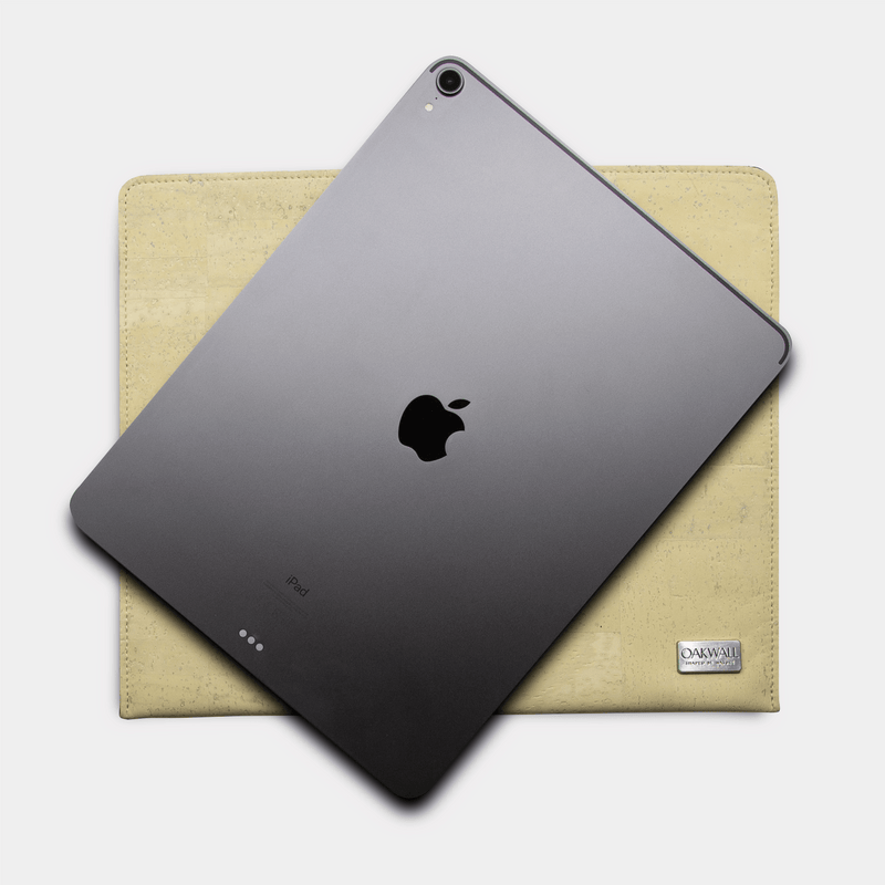 Eco Ipad Pro Sleeve<br> Cork & Burel<br> Pale Yellow