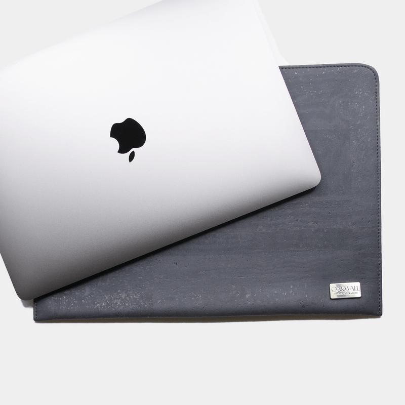 Eco Macbook Sleeve<br> Cork & Burel<br>Navy Grey