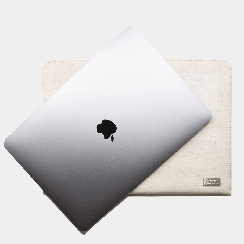 Eco Macbook Sleeve<br> Cork & Burel<br>Ivory