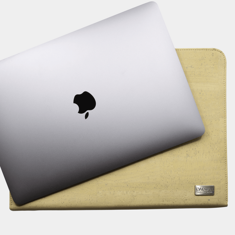 Eco Macbook Sleeve<br> Cork & Burel<br>Pale Yellow