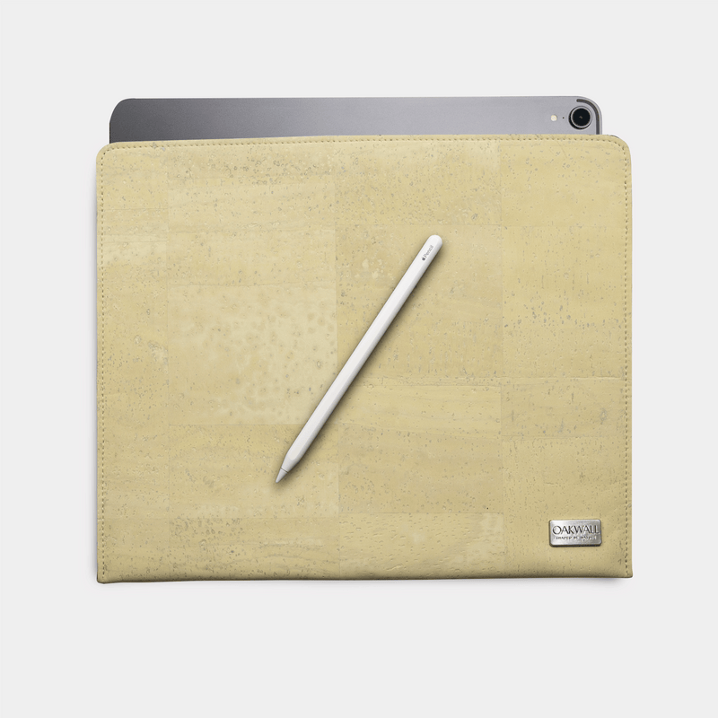 Eco Ipad Pro Sleeve<br> Cork & Burel<br> Pale Yellow