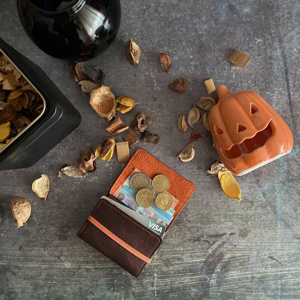 Reversible Wallet Mocha & Pumpkin