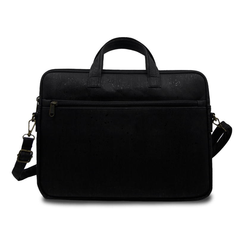 Vegan Laptop Briefcase<br>Cork Skin<br>Midnight Black